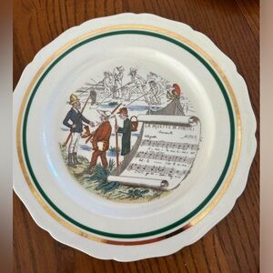 Six Charming French Opera PV Scalloped Edged Luncheon Plates